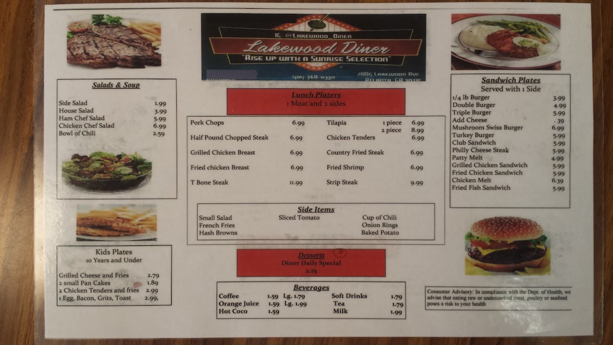 Lakewood Diner Menu - Image 3